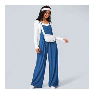 HALARA Navy Wide Leg Jumpsuit